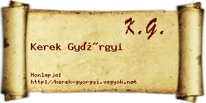 Kerek Györgyi névjegykártya